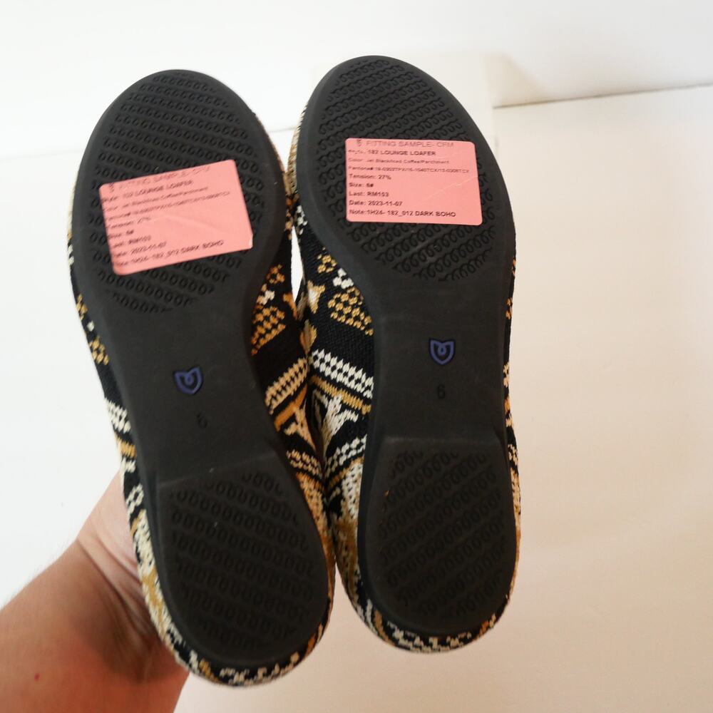 Rothy's Women's 6 Lounge Loafer Shoes Dark Boho Black Gold Slip On Shoes NEW - Picture 8 of 10